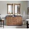 James Martin Vanities Savannah 60in Double Vanity, Driftwood w/ 3 CM Charcoal Soapstone Quartz Top 238-104-5611-3CSP